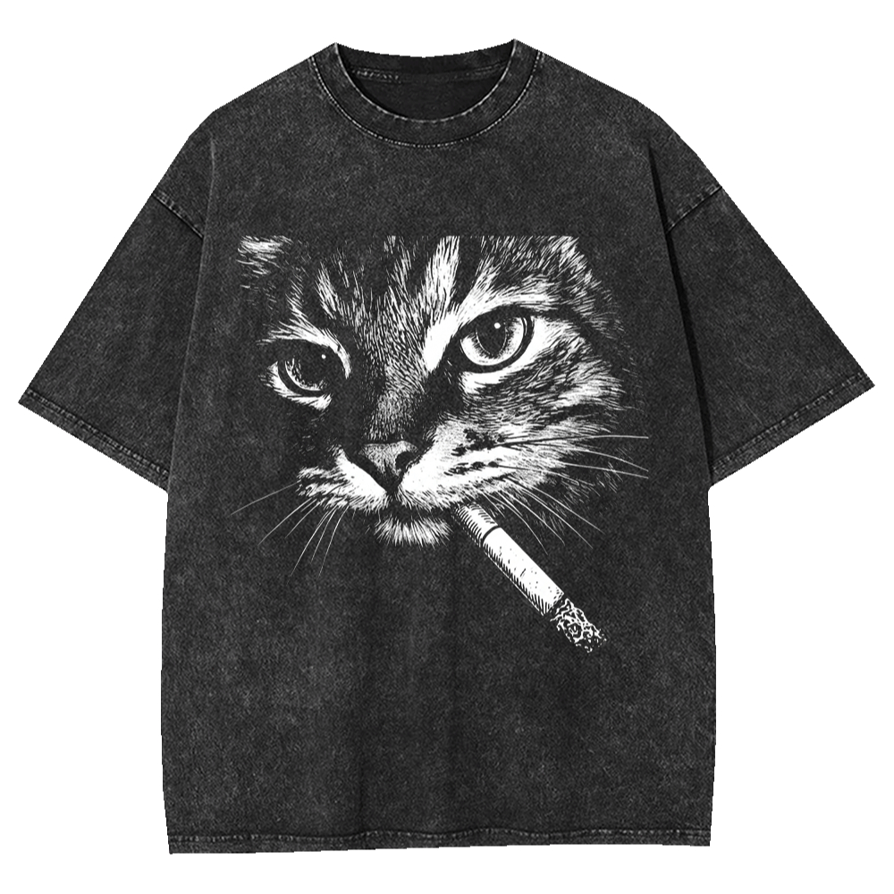 Acid Wash Vintage Graphic T Shirt - T-shirt vintage délavé pour homme, imprimé