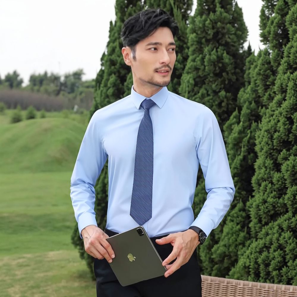 Breathable Bamboo Fiber Shirt Non Iron - Chemise à manches longues pour homme,