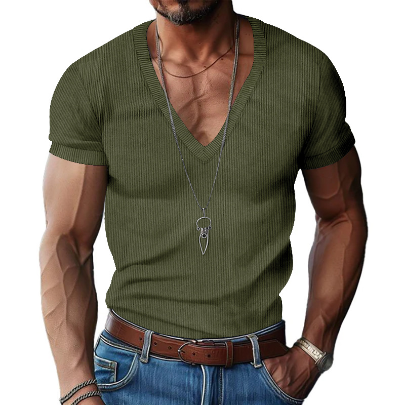 T-shirt décontracté pour homme - Corduroy Button Up Shirt Men avis et prix