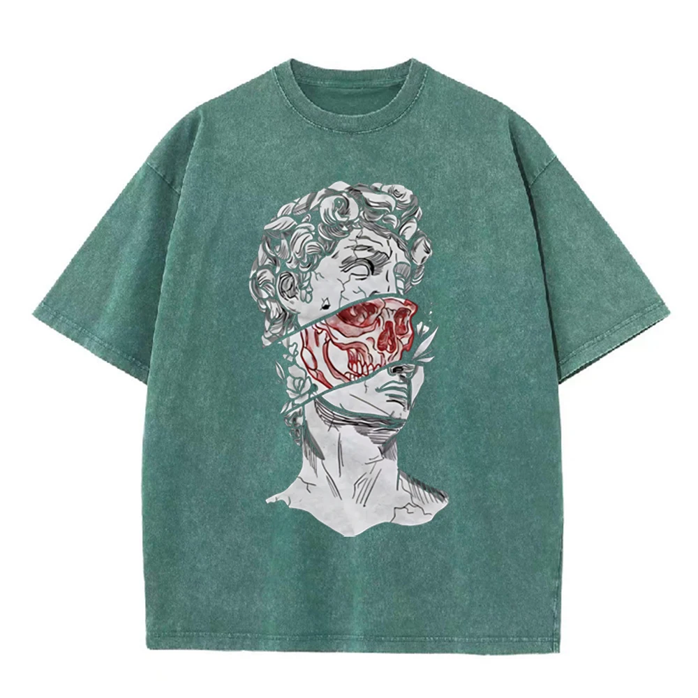 T-shirt unisexe délavé noir av - Acid Wash Vintage Graphic T Shirt avis et prix