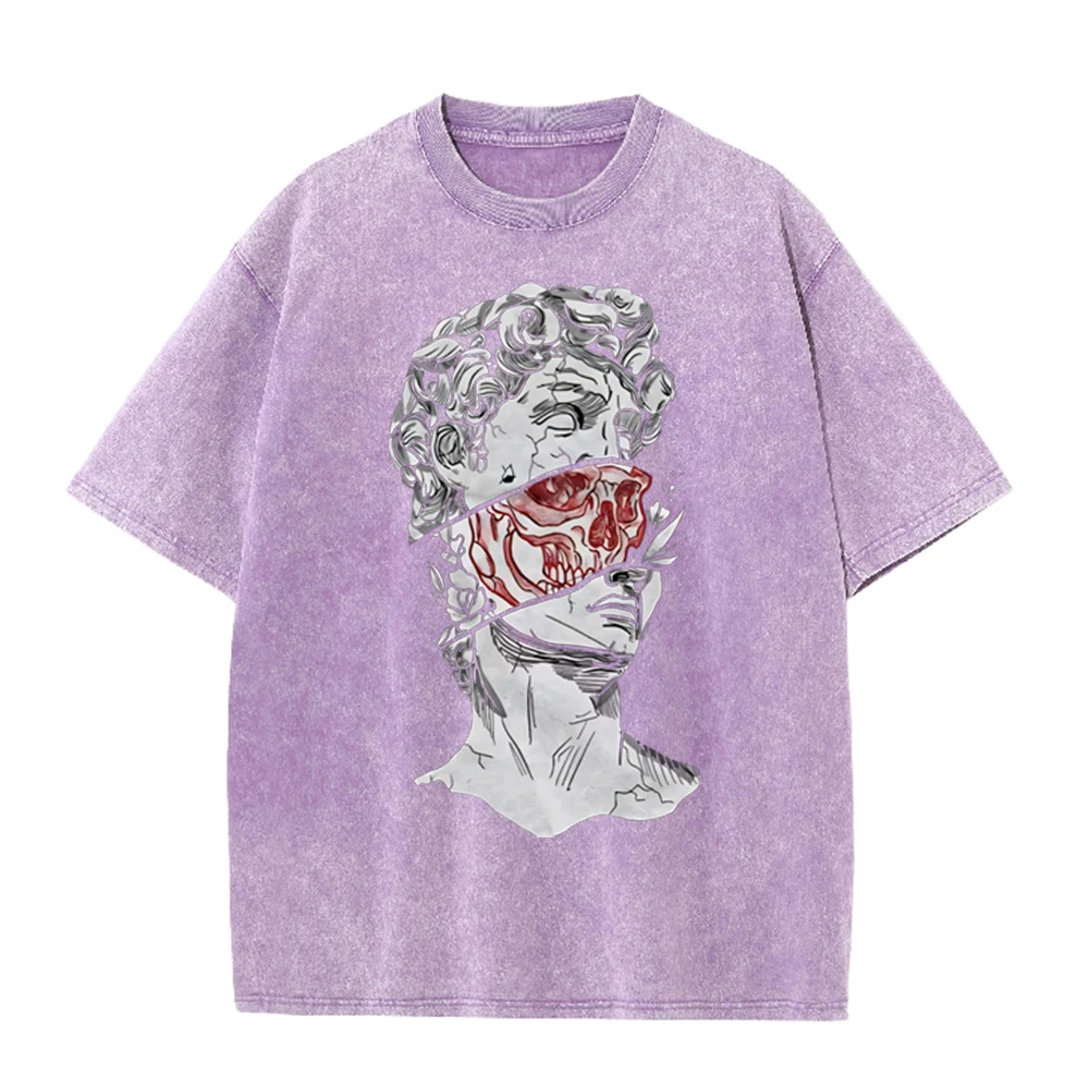 T-shirt unisexe délavé noir av - Acid Wash Vintage Graphic T Shirt avis et prix