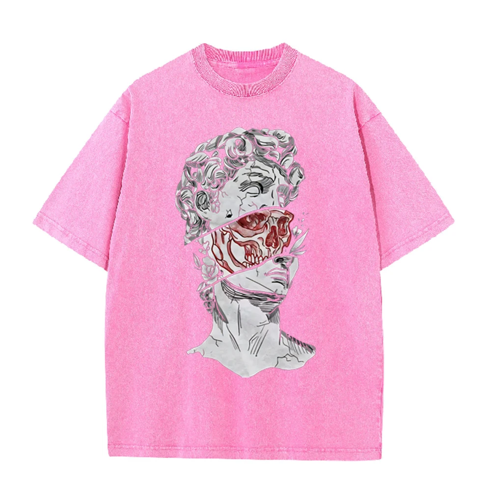 T-shirt unisexe délavé noir av - Acid Wash Vintage Graphic T Shirt avis et prix