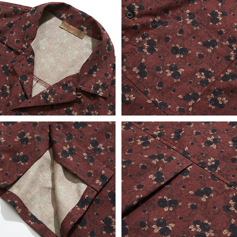 Chemise à manches courtes à co - Vintage Hawaiian Floral Shirt avis et prix