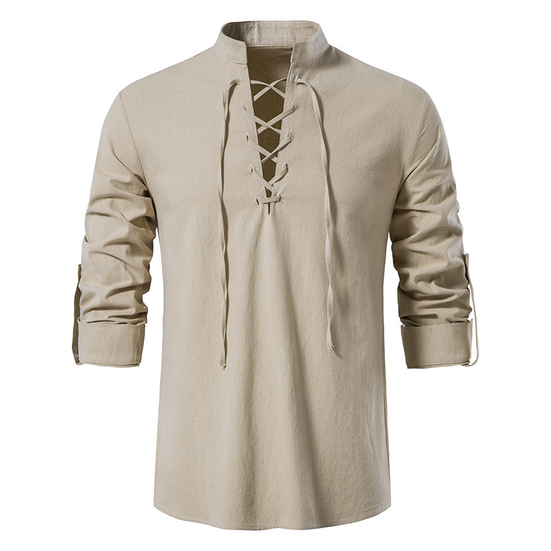 Chemise médiévale pour hommes  - Mens Linen Shirt Long Sleeve avis et prix