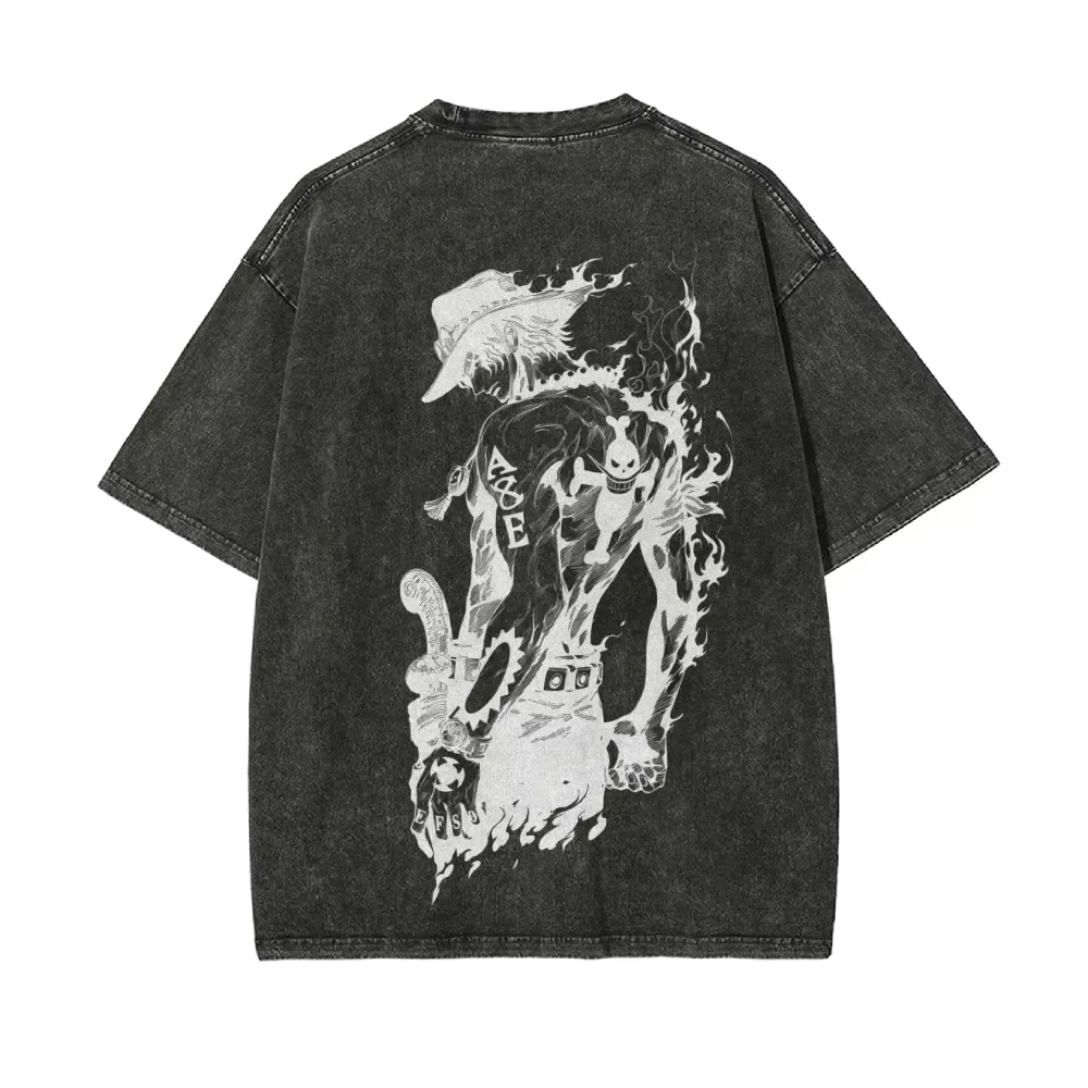 T-shirt Ace pour homme, One Pi - Acid Wash Vintage Graphic T Shirt avis et prix