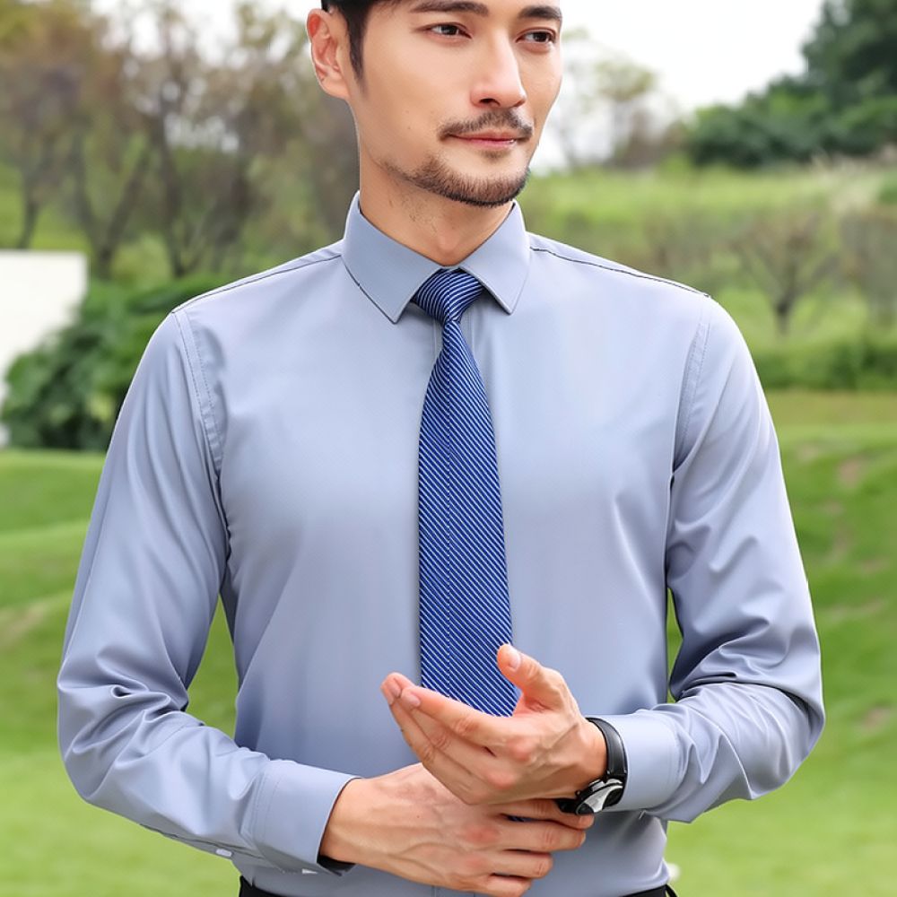 Chemise à manches longues pour - Breathable Bamboo Fiber Shirt Non Iron avis et prix