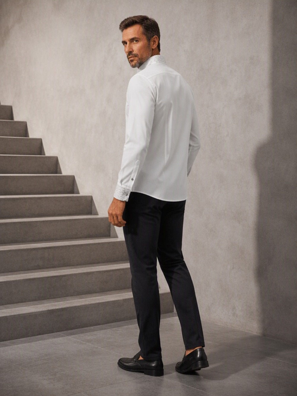 Chemise habillée décontractée  - Mandarin Collar Formal Shirt Slim Fit avis et prix