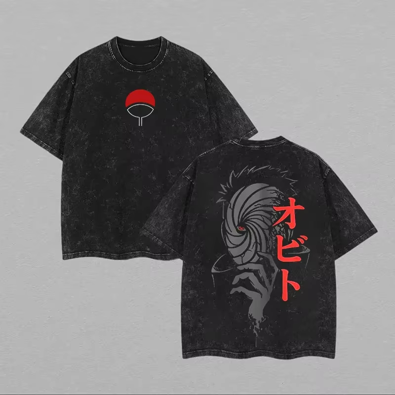 T-shirt Naruto Obito Uchiha Ma - Acid Wash Vintage Graphic T Shirt avis et prix