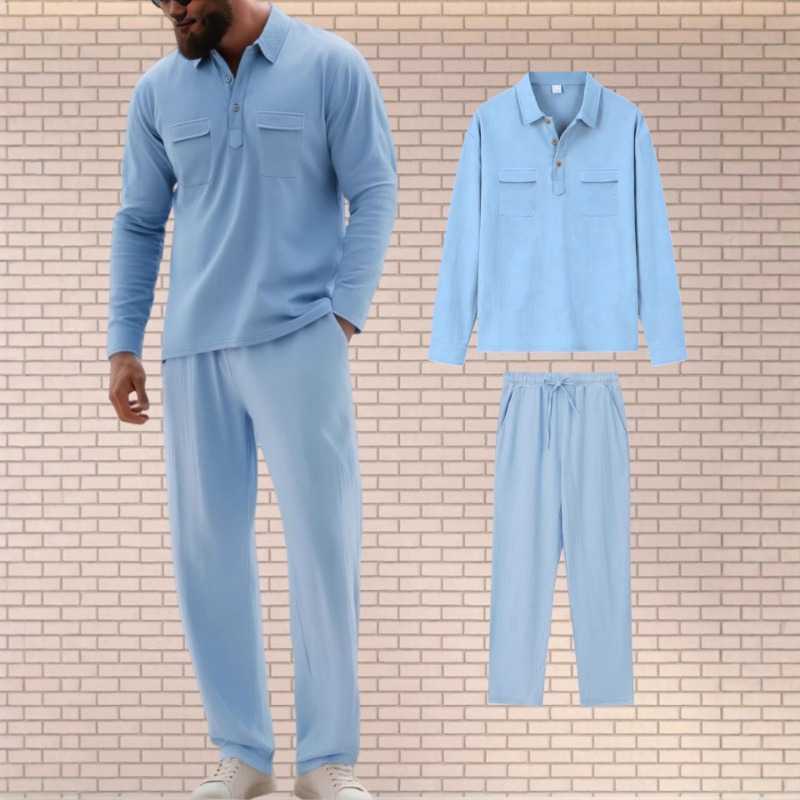 Ensemble deux pièces en lin mé - Mens Linen Shirt Long Sleeve avis et prix