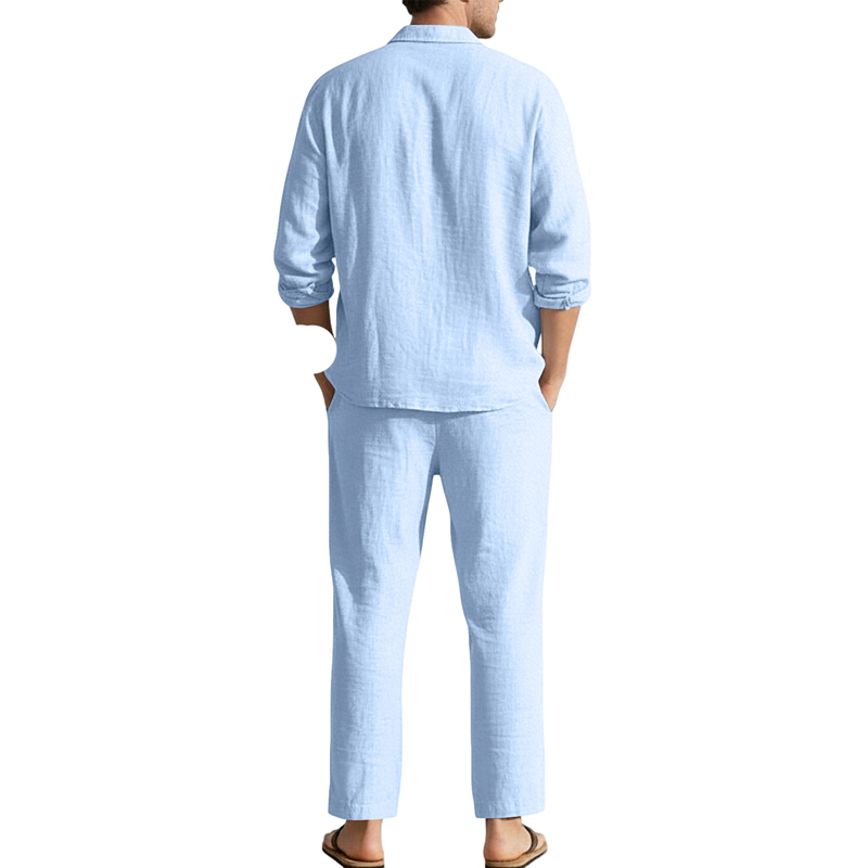 Ensembles décontractés en lin  - Mens Linen Shirt Long Sleeve avis et prix